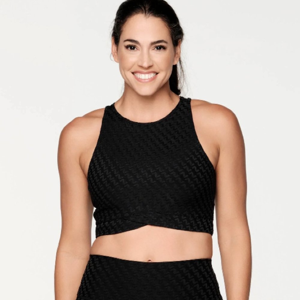 Zumba Forever High Neck Bra - Bold Black - Size Large